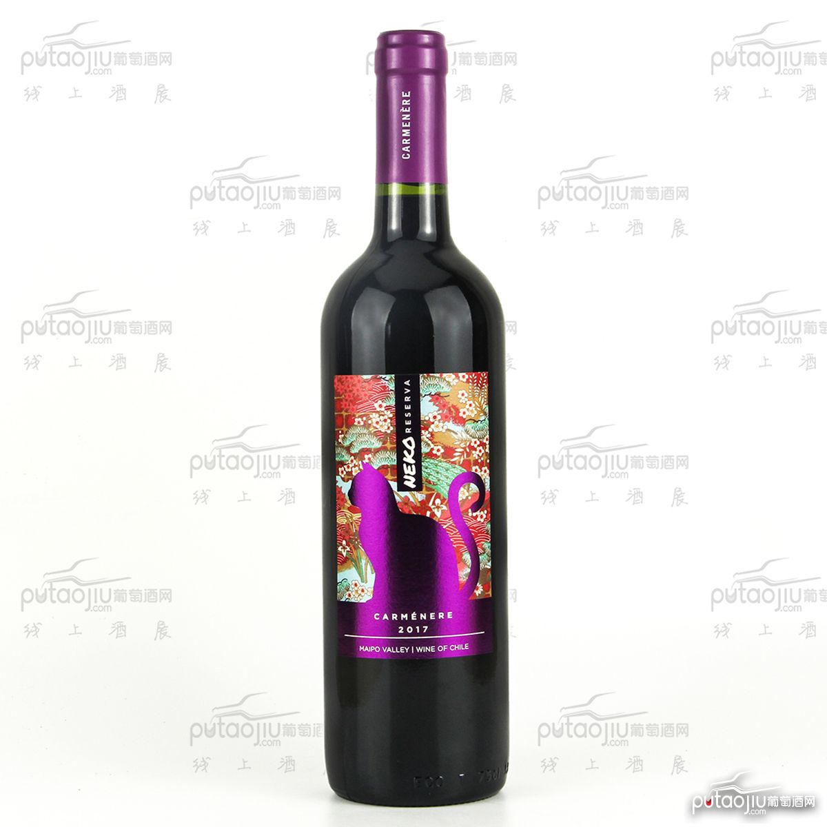 智利迈坡谷喜乐猫佳美娜珍藏干红葡萄酒