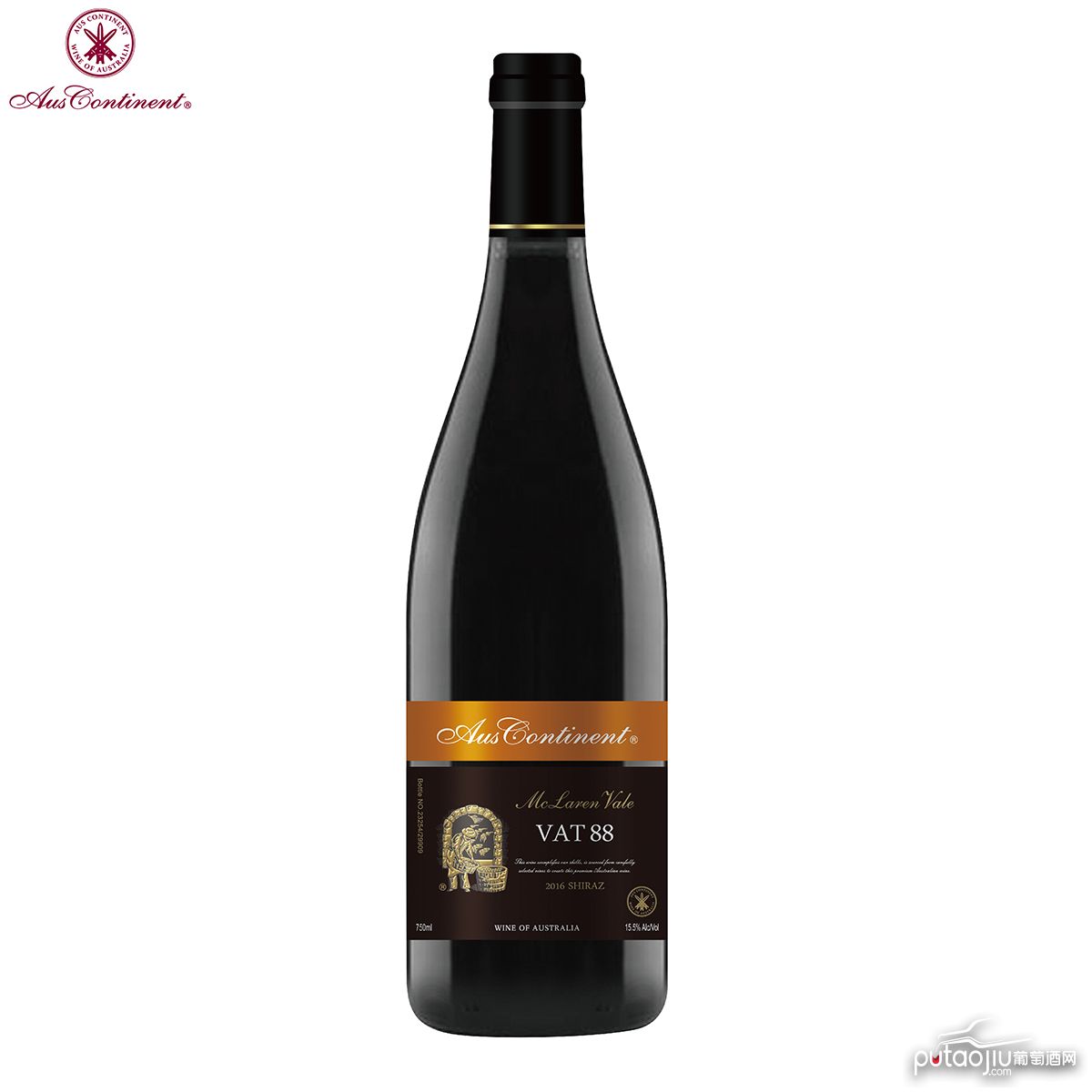 澳大利亚麦克拉伦谷产区澳洲大陆酒庄西拉VAT 88干红葡萄酒红酒