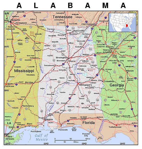 亚拉巴马州地理位置图片