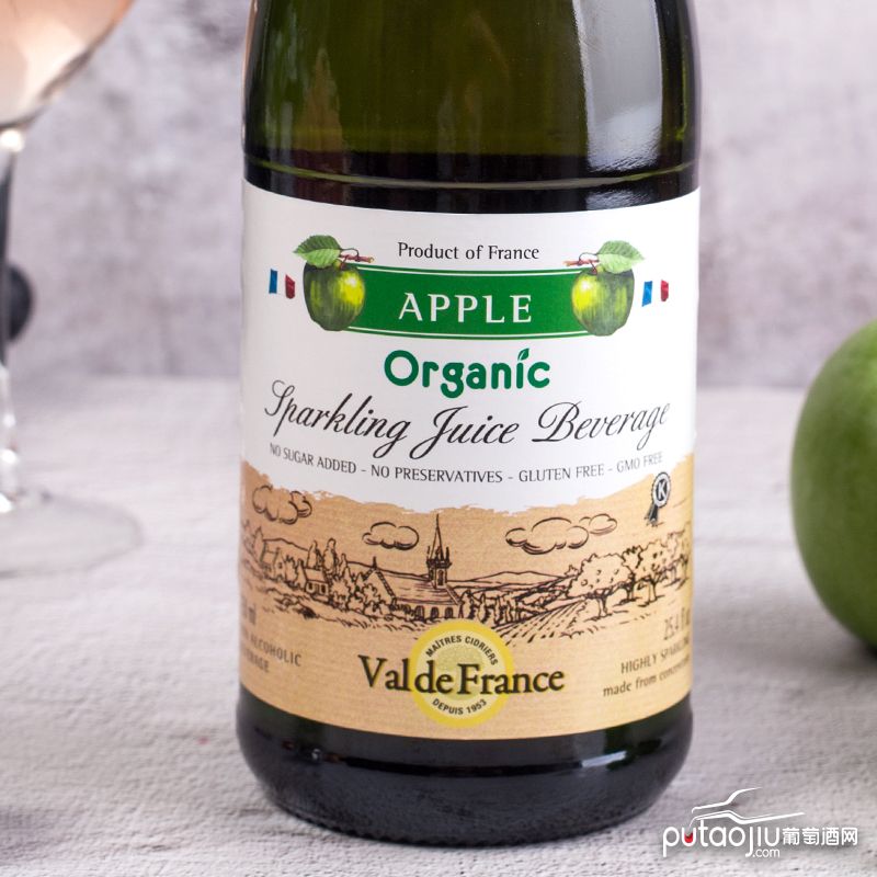 法国朗斯河畔普勒迪安产区沃迪安酒庄青苹果起泡果汁