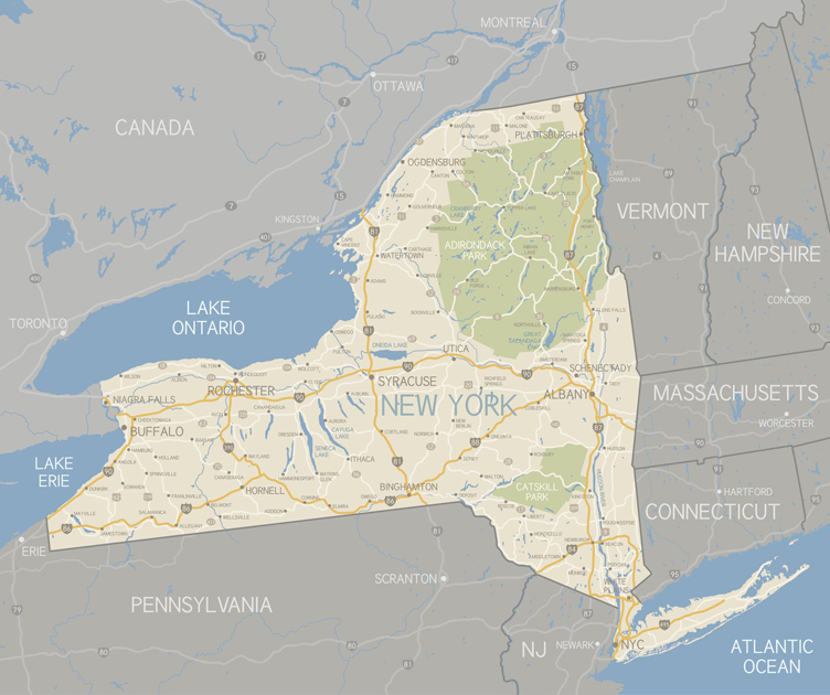 纽约州地理位置图图片