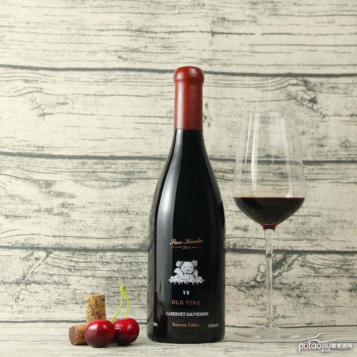 澳大利亚巴罗萨山谷阳光考拉V8百年老藤赤霞珠干红葡萄酒