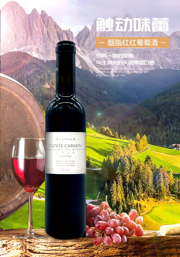瑞士瓦莱磅礴酒庄胭脂红红葡萄酒375ml