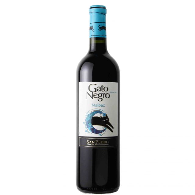 智利中央山谷黑猫马尔贝克红葡萄酒红酒
