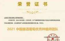 戎子酒庄种植师团队被评选为2021中国酿酒葡萄优秀种植师团队