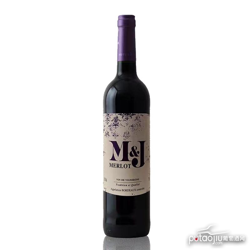 法国波尔多M&J梅洛红葡萄酒