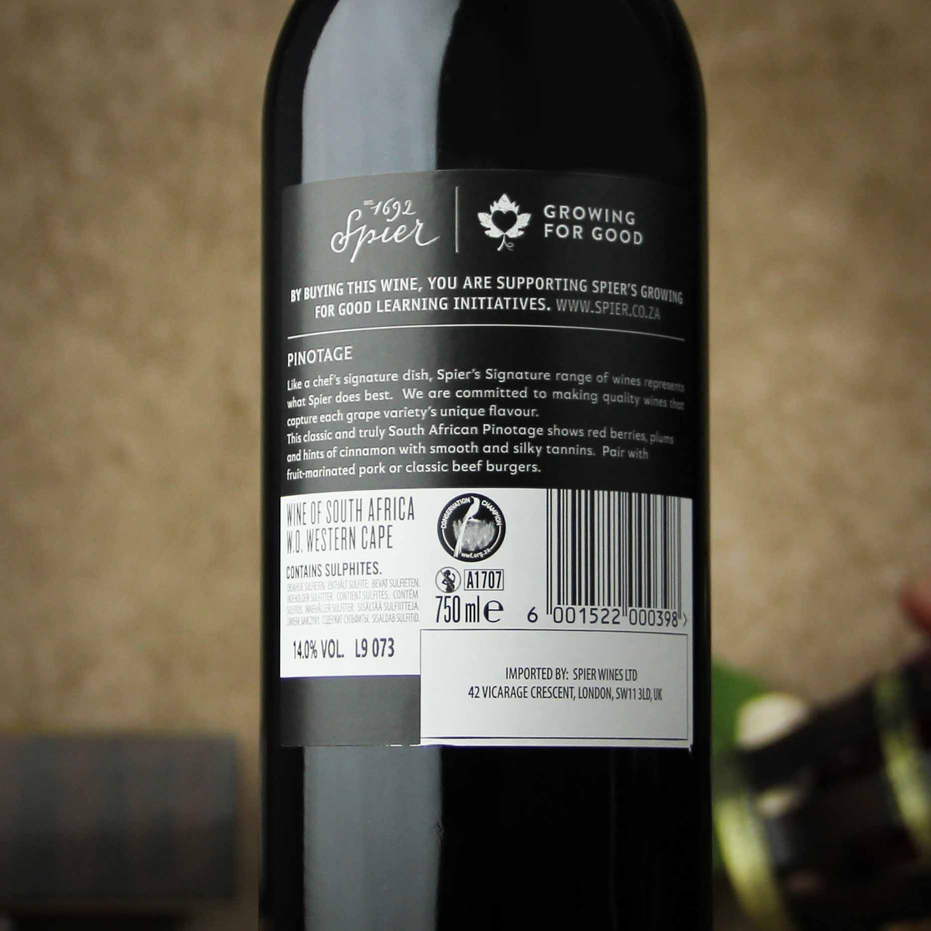 南非西开普斯皮尔名鉴皮诺塔吉红葡萄酒